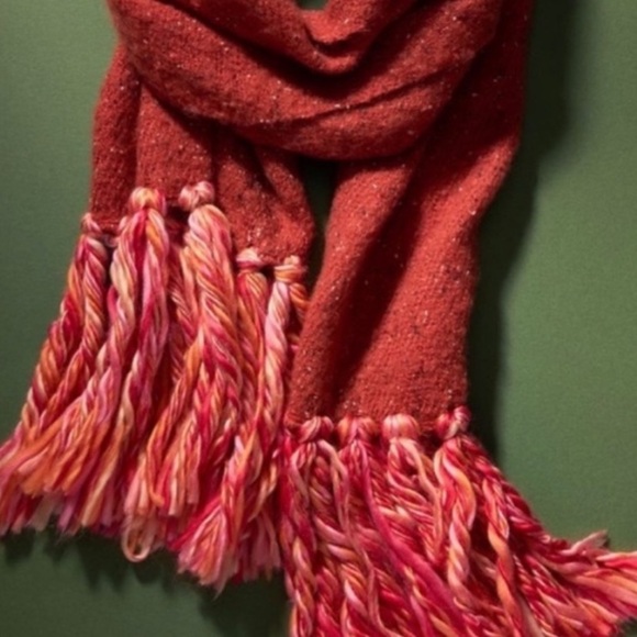 Anthropologie orange multi blanket scarf new without tags - Picture 3 of 8